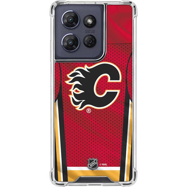 NHL Calgary Flames Home Jersey Moto G 5G (2025) Clear Case