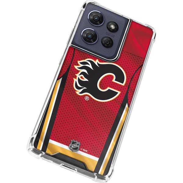 NHL Calgary Flames Home Jersey Moto G 5G (2025) Clear Case
