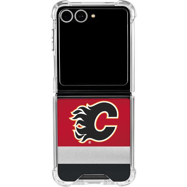NHL Calgary Flames Jersey Galaxy Z Flip7 Clear Case