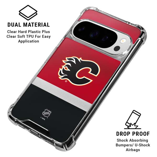 NHL Calgary Flames Jersey Google Pixel 10 Pro XL Clear Case
