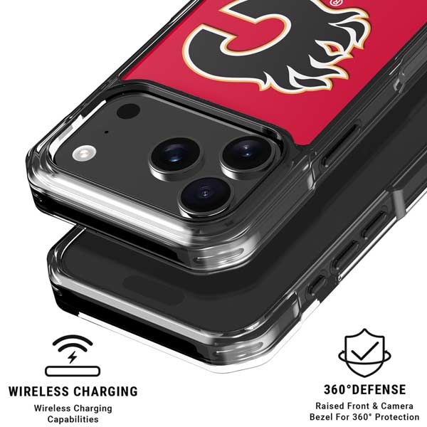 NHL Calgary Flames Solid Background iPhone 17 Pro Clear Case