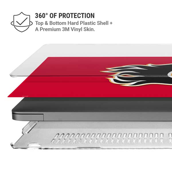 NHL Calgary Flames Solid Background MacBook Pro 14in (2021-24) Case plus Skin