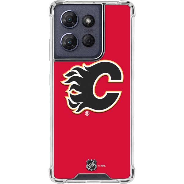 NHL Calgary Flames Solid Background Moto G 5G (2025) Clear Case
