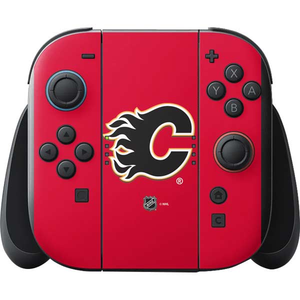NHL Calgary Flames Solid Background Nintendo Switch 2 (2025) with Joy-Con Skin