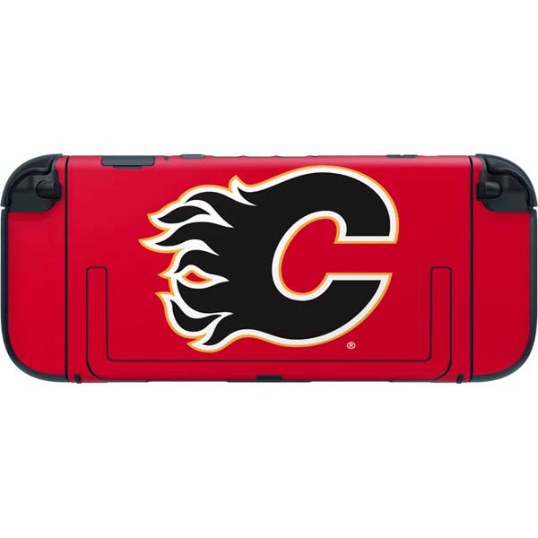 NHL Calgary Flames Solid Background Nintendo Switch 2 (2025) with Joy-Con Skin