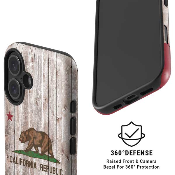 California Flag Dark Wood iPhone 16 Plus Magsafe Impact Case