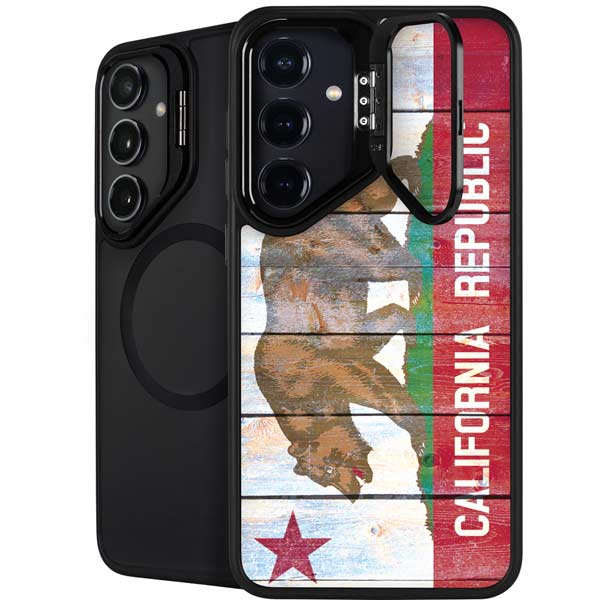 California Flag Light Wood Galaxy S26 Kickstand Case