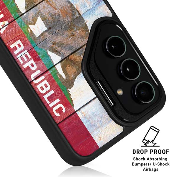 California Flag Light Wood Galaxy S26 Kickstand Case