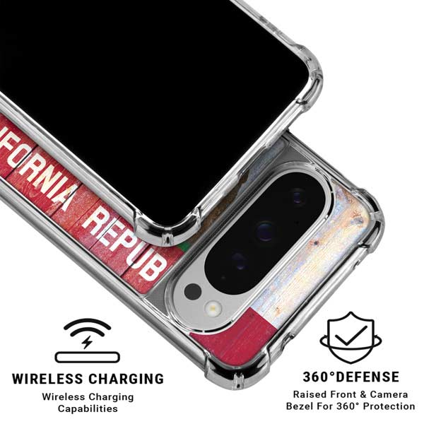 California Flag Light Wood Google Pixel 10 Pro XL Clear Case