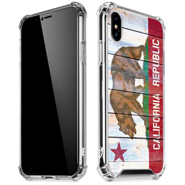 California Flag Light Wood iPhone X/XS Clear Case
