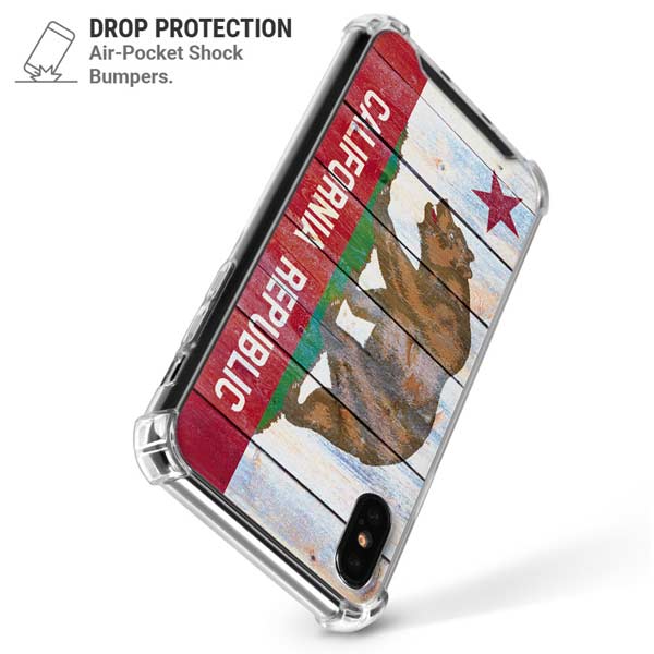 California Flag Light Wood iPhone X/XS Clear Case
