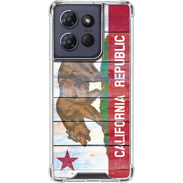 California Flag Light Wood Moto G 5G (2025) Clear Case