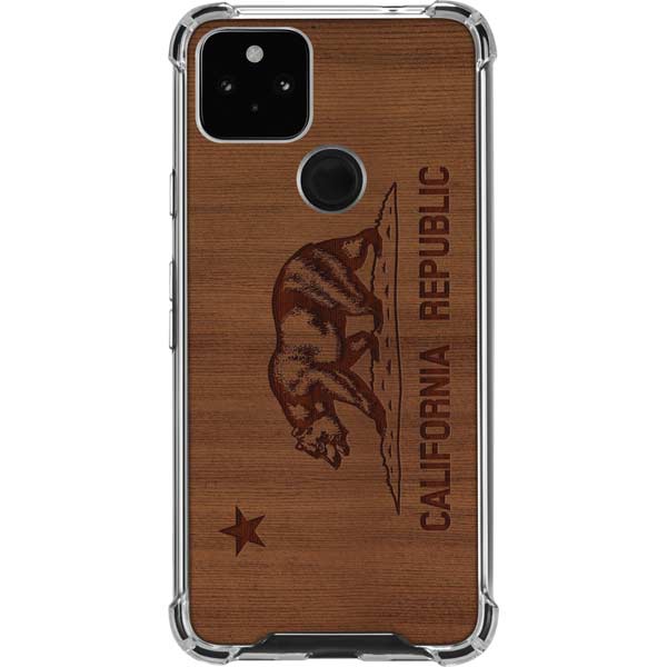 California Wood Flag Pixel Cases
