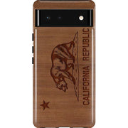 California Wood Flag Pixel Cases