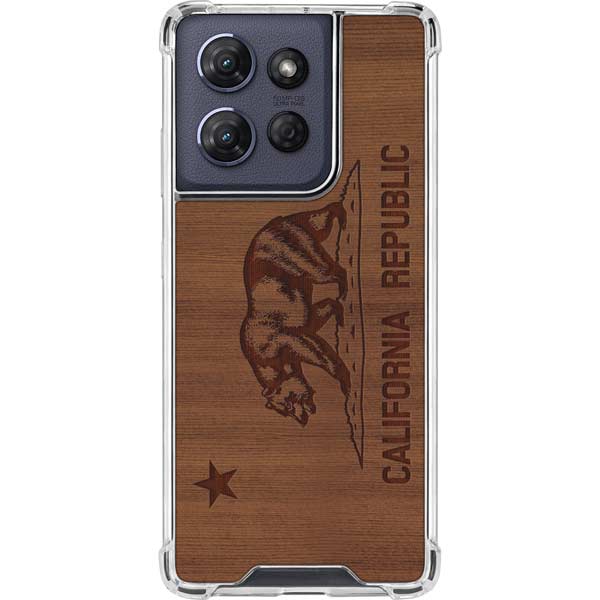 California Wood Flag Moto G 5G (2025) Clear Case