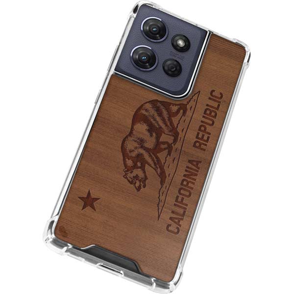 California Wood Flag Moto G 5G (2025) Clear Case