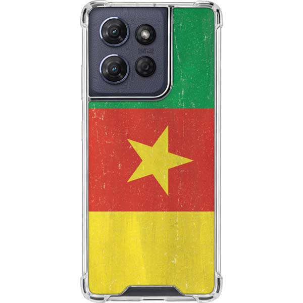 Cameroon Flag Distressed Moto G Play 5G (2025) Clear Case