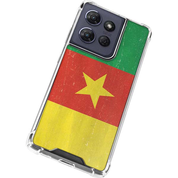 Cameroon Flag Distressed Moto G Play 5G (2025) Clear Case