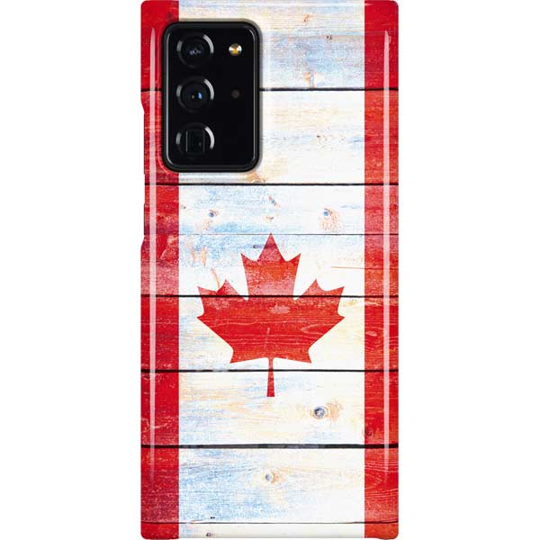 Canada Flag Light Wood Galaxy Cases