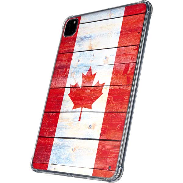 Canada Flag Light Wood iPad Pro 11in (2024) Clear Case