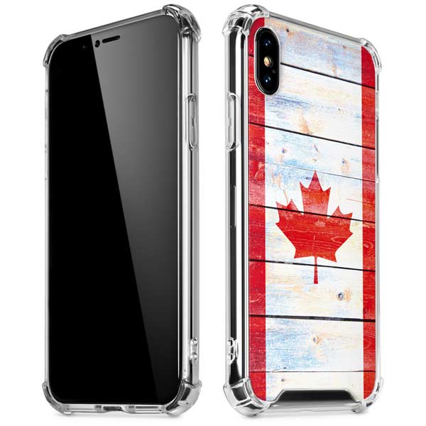 Canada Flag Light Wood iPhone X/XS Clear Case
