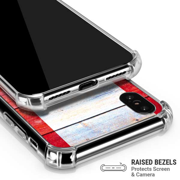 Canada Flag Light Wood iPhone X/XS Clear Case