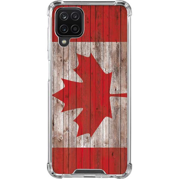 Canadian Flag Dark Wood Galaxy Cases