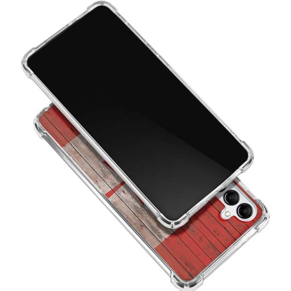 Canadian Flag Dark Wood Galaxy A16 5G Clear Case
