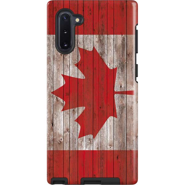 Canadian Flag Dark Wood Galaxy Cases
