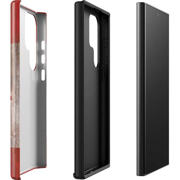 Canadian Flag Dark Wood Galaxy S23 Ultra Pro Case