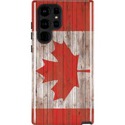 Canadian Flag Dark Wood Galaxy Cases