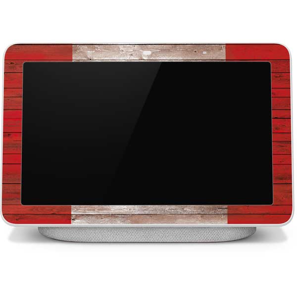 Canadian Flag Dark Wood Google Home Hub Skin