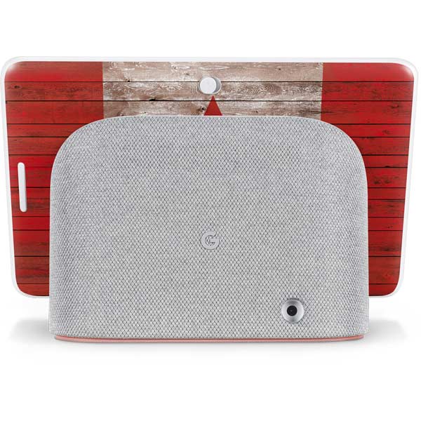 Canadian Flag Dark Wood Google Home Hub Skin