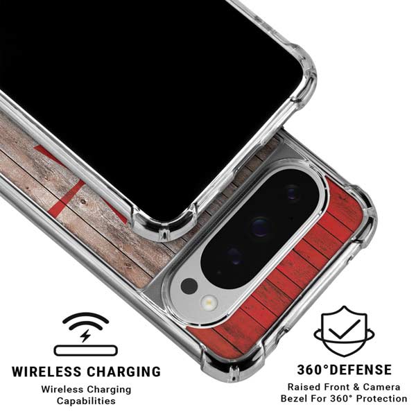 Canadian Flag Dark Wood Google Pixel 10 Pro XL Clear Case