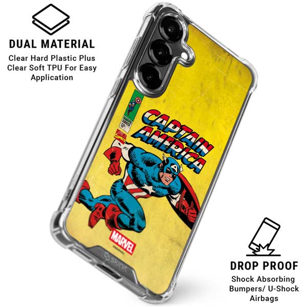 Marvel Classic Comics Captain America Galaxy S26 Clear Case