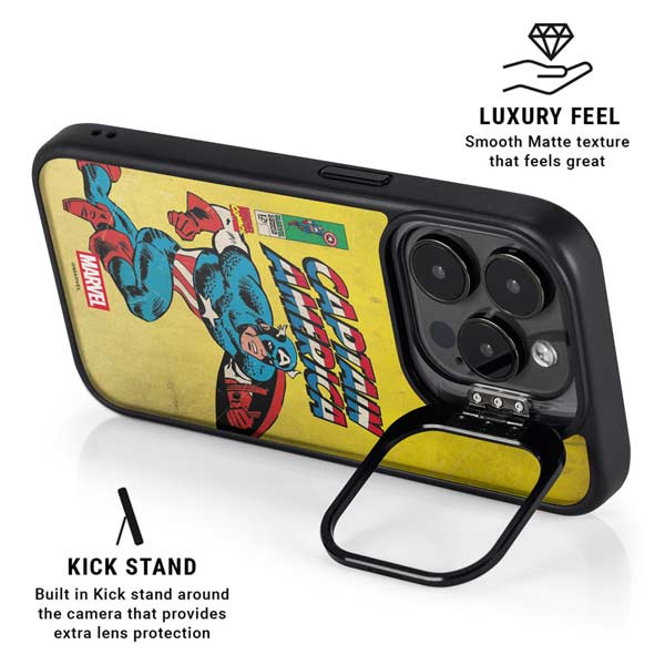 Marvel Classic Comics Captain America iPhone 14 Pro Max Kickstand Case