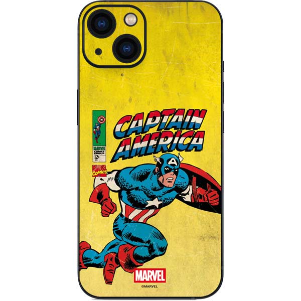 Marvel Classic Comics Captain America iPhone 15 Skin
