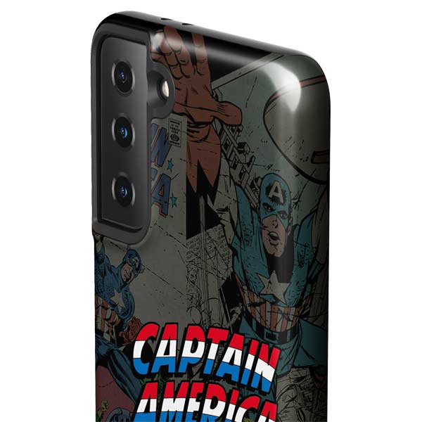 Marvel Classic Comics Captain America Vintage Galaxy S21 Plus 5G Pro Case
