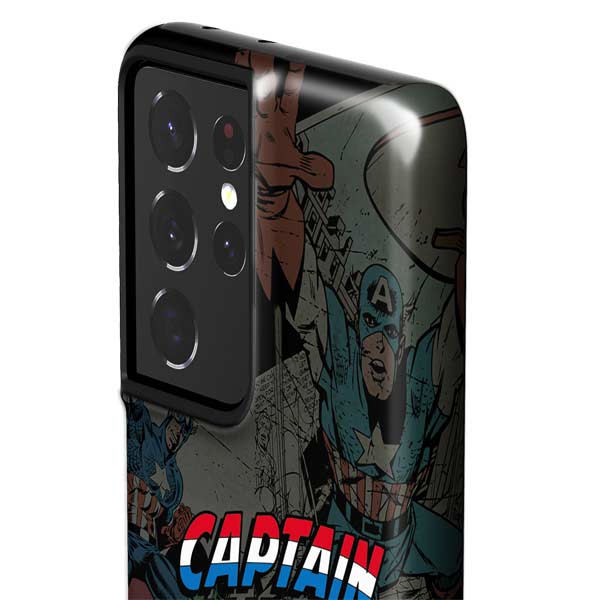 Marvel Classic Comics Captain America Vintage Galaxy S21 Ultra 5G Pro Case