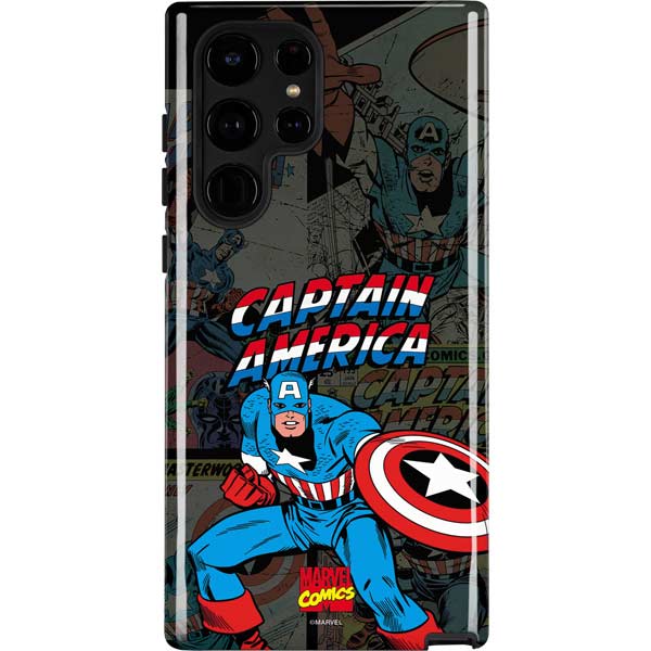 Marvel Classic Comics Captain America Vintage Galaxy S22 Ultra Pro Case