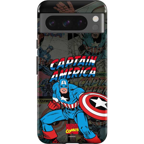 Marvel Classic Comics Captain America Vintage Google Pixel 8 Pro Impact Case