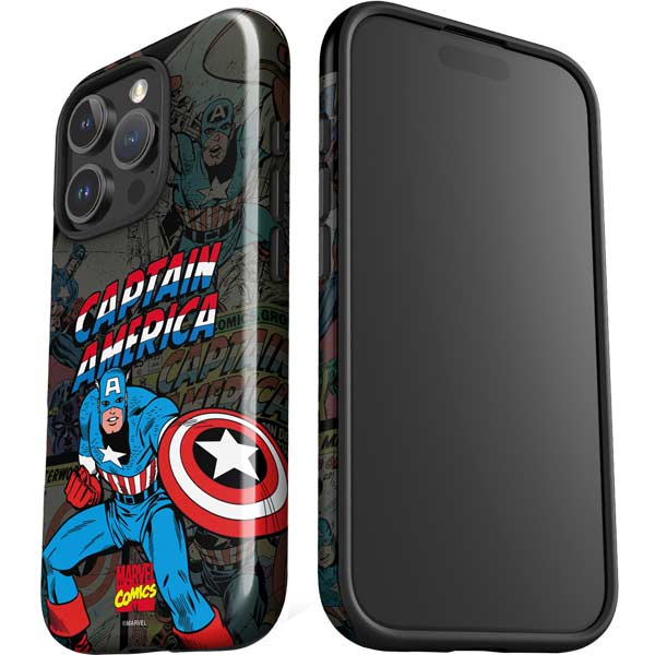 Marvel Classic Comics Captain America Vintage iPhone 16 Pro Impact Case