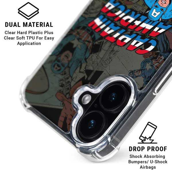 Marvel Classic Comics Captain America Vintage iPhone 17 Clear Case
