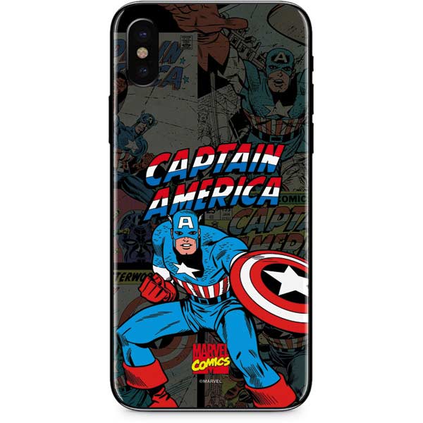 Marvel Classic Comics Captain America Vintage iPhone XS Max Skin