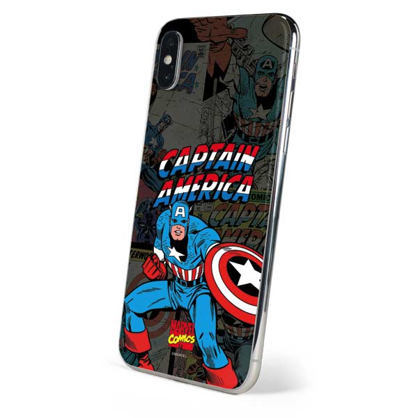 Marvel Classic Comics Captain America Vintage iPhone XS Max Skin
