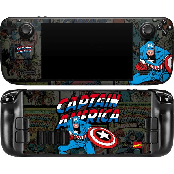 Captain America Using Computer Marvel Classic Comics Captain America Vintage Steam Deck Handheld ...