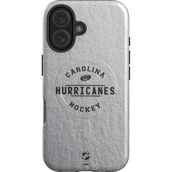 NHL Carolina Hurricanes Black Text iPhone 16 Magsafe Impact Case