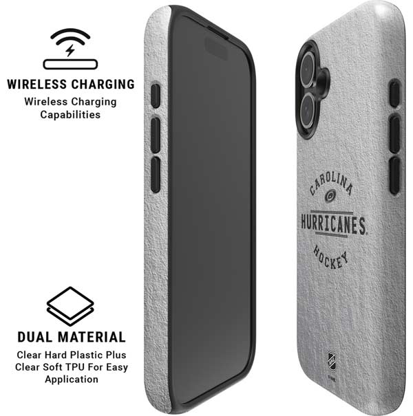 NHL Carolina Hurricanes Black Text iPhone 16 Magsafe Impact Case