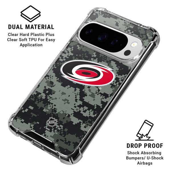 NHL Carolina Hurricanes Camo Google Pixel 10 Pro XL Clear Case