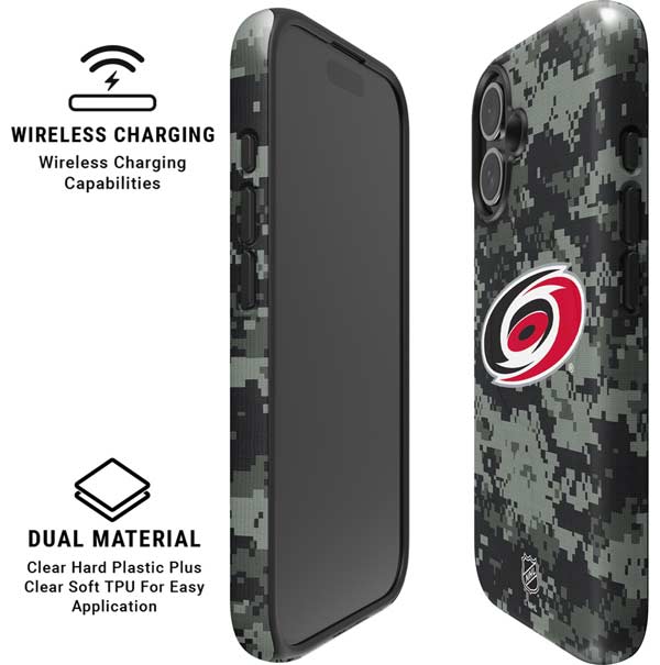 NHL Carolina Hurricanes Camo iPhone 16 Magsafe Impact Case